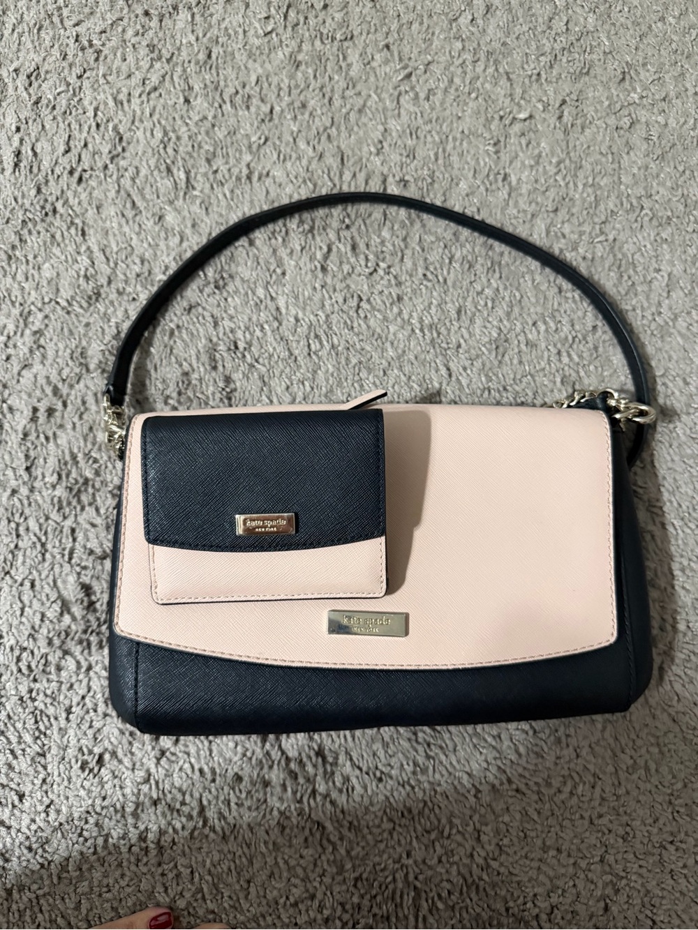 kate spade Black and Pale Pink Crossbody Shoulder Bag